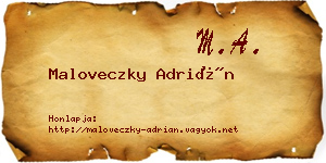 Maloveczky Adrián névjegykártya